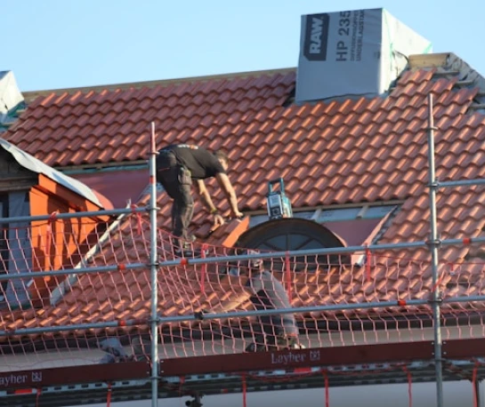 working on a roof
